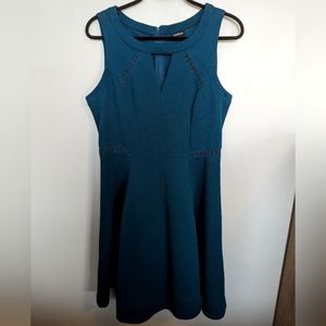 Torrid Teal Fit and Flare Jacquard Dress